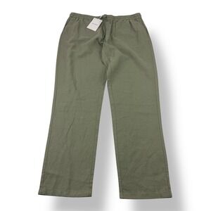 LES DEUX Patrick Linen Pants Men's XXL Lichen Green Drawstring Casual NWT